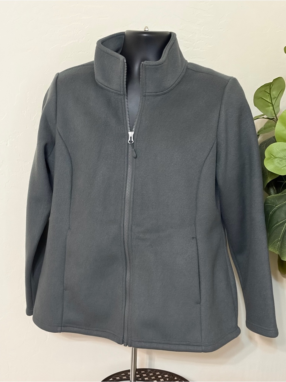 32 Degrees Heat Gray Full Zip Fleece Jacket Women’s Large NWOT